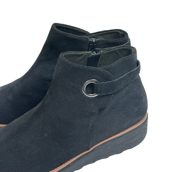 Clark’s Collection Spring “Sharon” Black Leather Suede Ankle Boots Size 9.5 - Picture 5 of 9